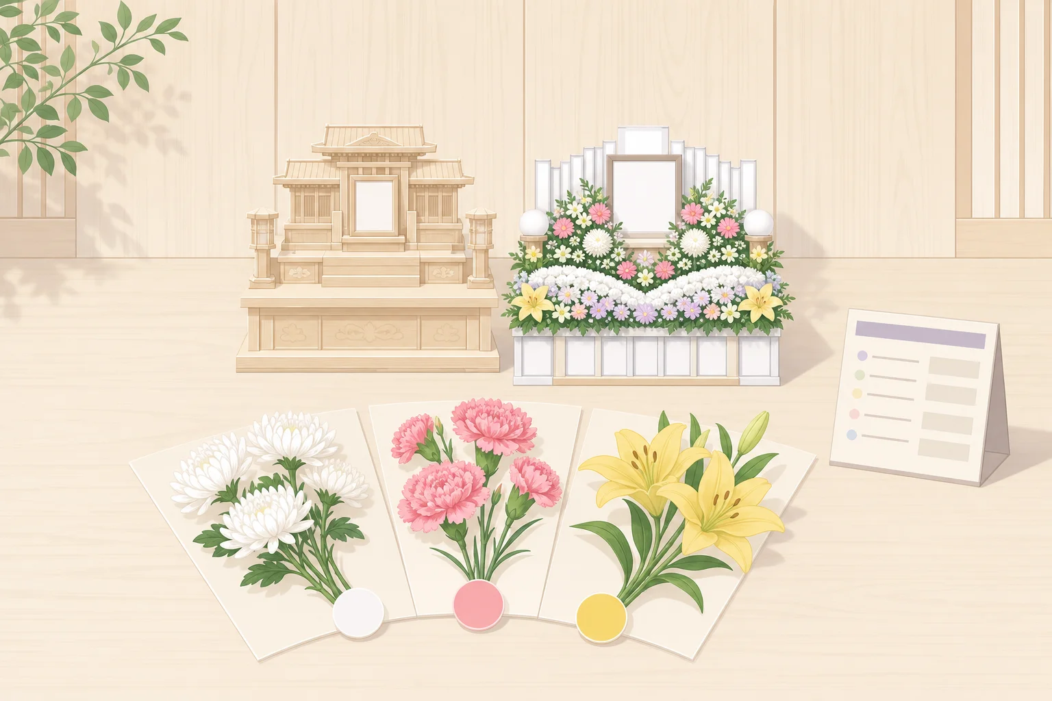 葬儀の祭壇と花の種類｜費用・宗教別の選び方