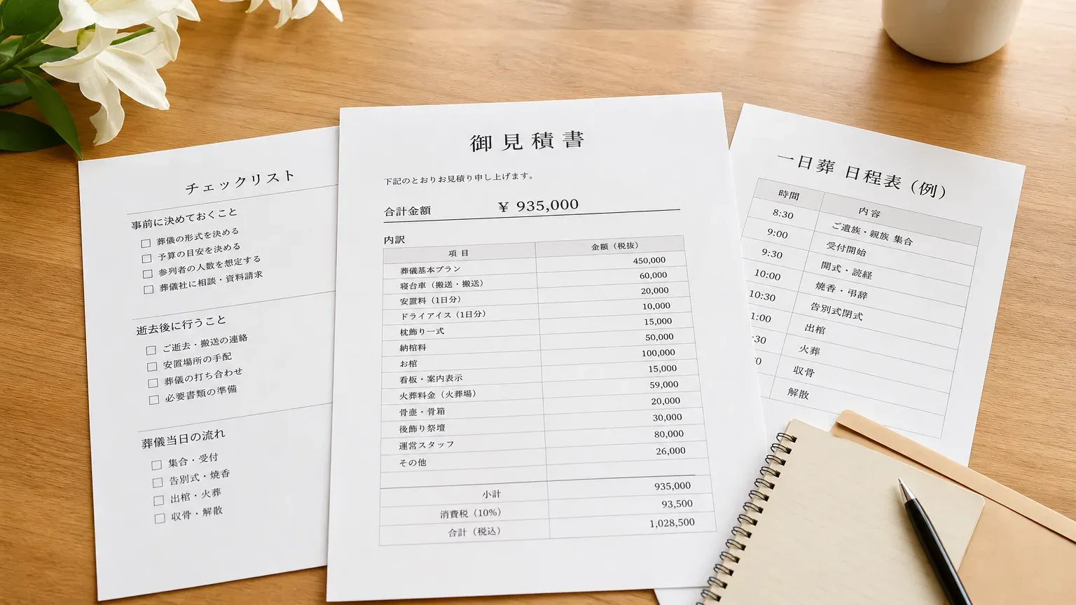 東京都の一日葬｜費用相場と家族葬との違い・日程の組み方