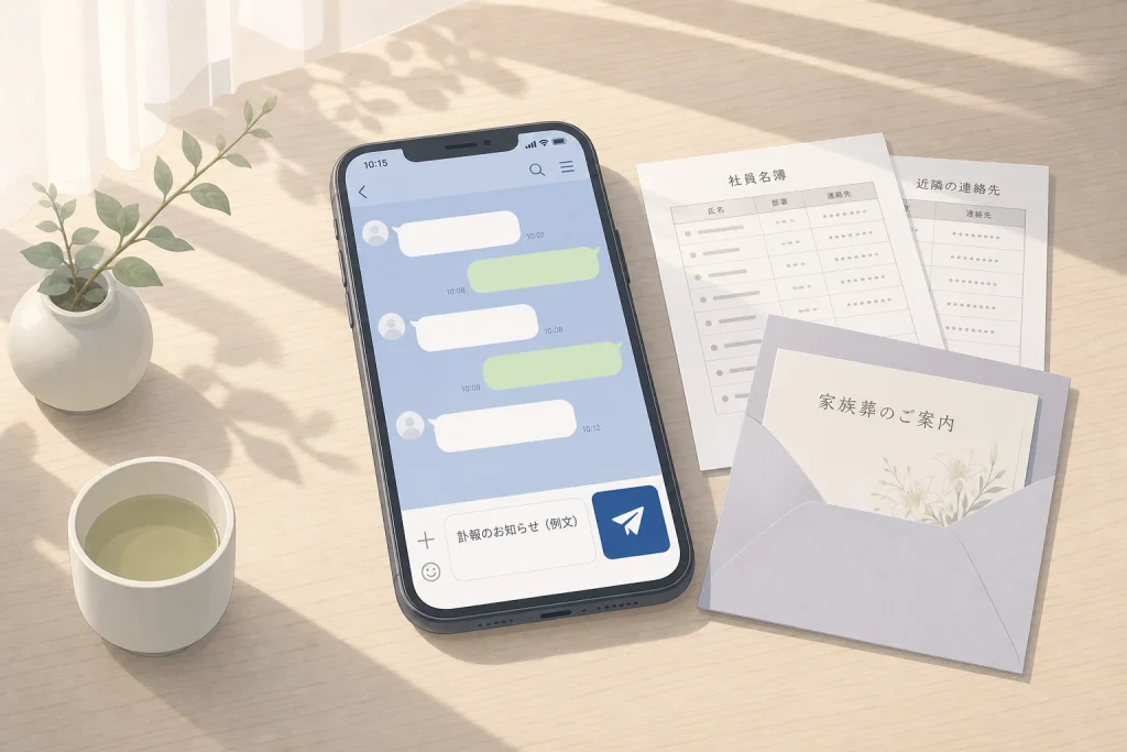 訃報をLINE・SNSで知らせるときのマナー｜送る範囲と文例