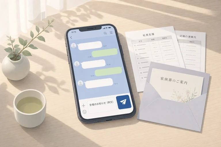 訃報をLINE・SNSで知らせるときのマナー｜送る範囲と文例