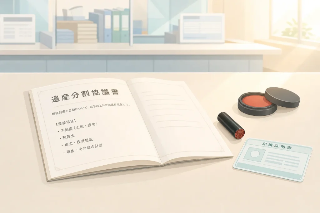 遺産分割協議書の作り方｜書式・必要書類と実印・印鑑証明の使い方