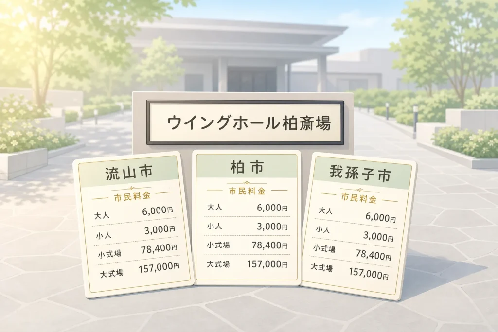 流山市の家族葬｜ウイングホール柏斎場の使い方と組合市民の料金